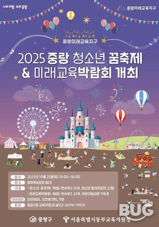 2025년 중랑청소년 꿈축제 및 미래교육박람회 개최 포스터