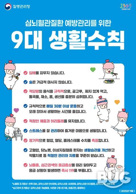 심뇌혈관질환 예방관리를 위한 9대 생활수칙